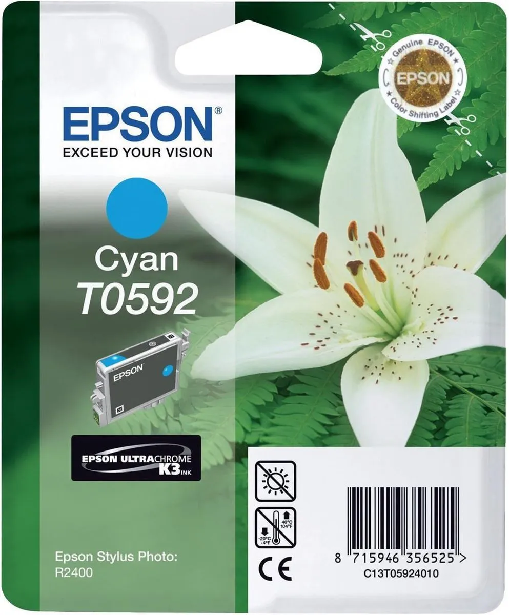 Epson T0592 Cyaan Inktcartridge - 520 Pagina's