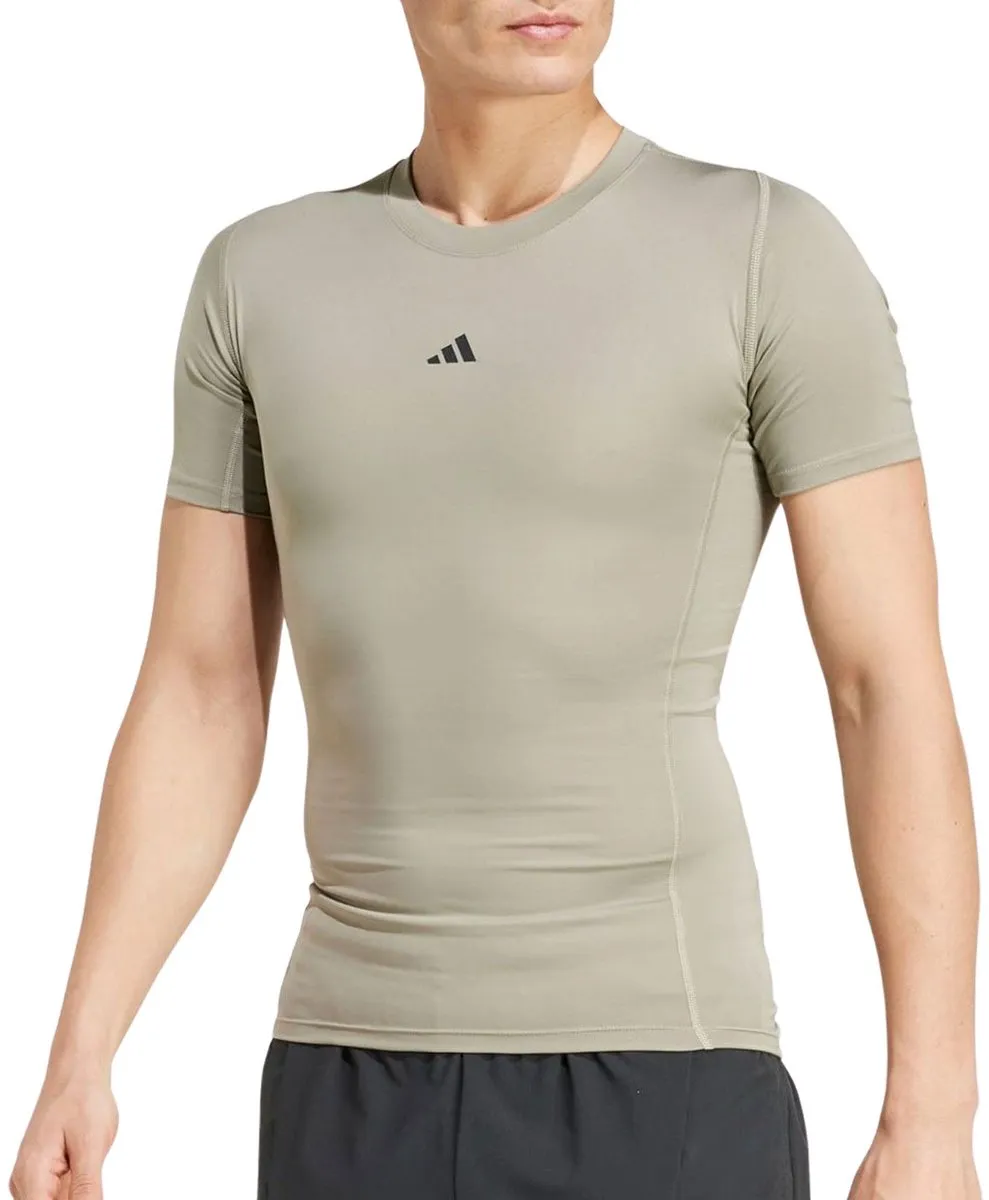 Adidas TechFit Compressie Shirt Heren S - Groen