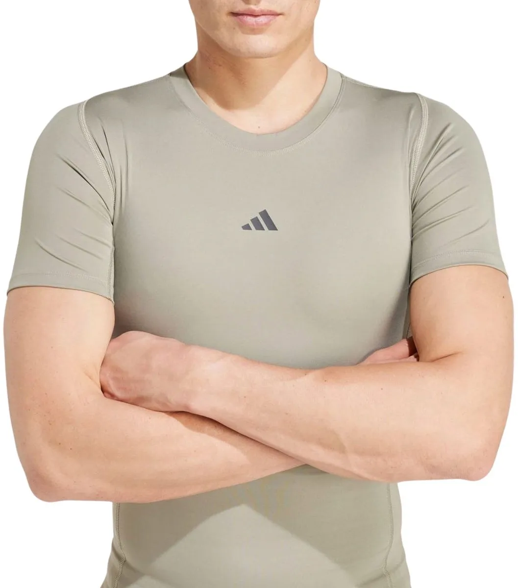 Adidas TechFit Compressie Shirt Heren S - Groen