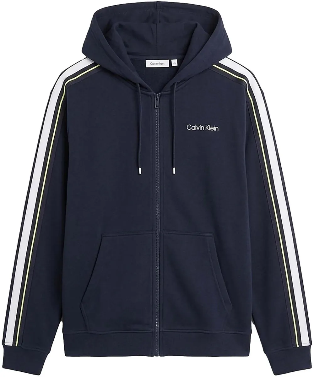 Calvin Klein Performance Logo Tape Fz Hoodie - Blauw M