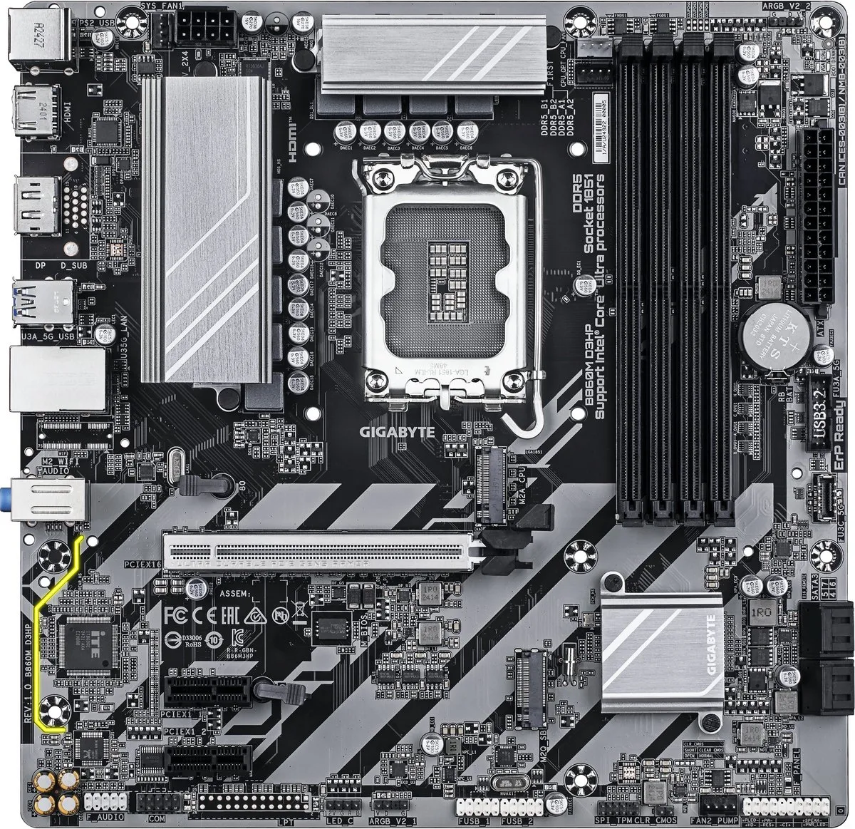 Gigabyte B860M D3HP Micro-ATX Moederbord - Intel B860