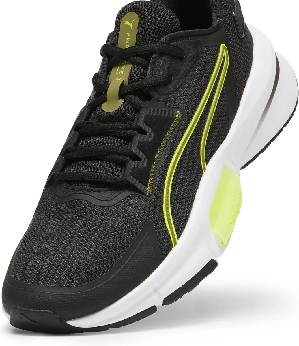 PUMA PWRFrame TR 3 Heren Sportschoenen 43 - Zwart/Olive Green/Lime