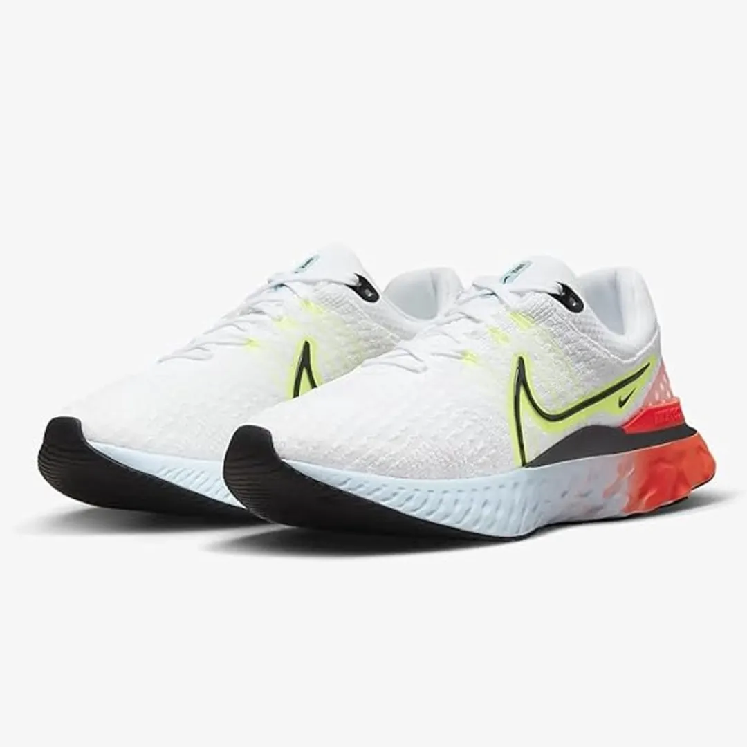 Nike React Infinity Run Flyknit 3 - Maat 42 - Wit/Volt/Rood