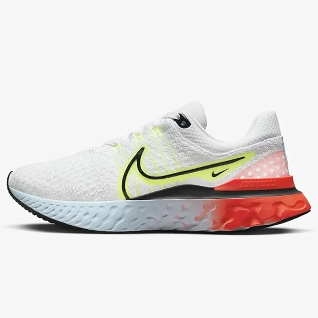Nike React Infinity Run Flyknit 3 - Maat 42 - Wit/Volt/Rood
