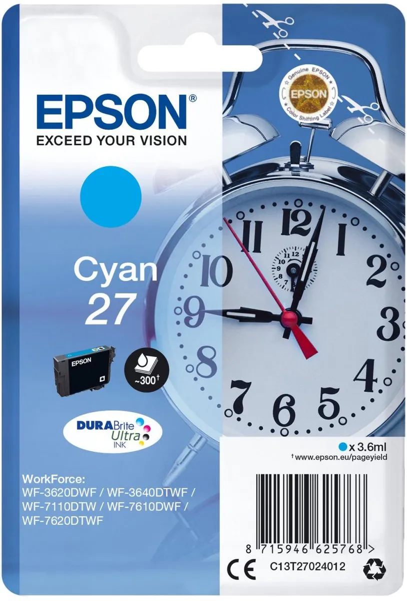 Epson C13T27024022 Cyan Inktcartridge - 300 pagina's