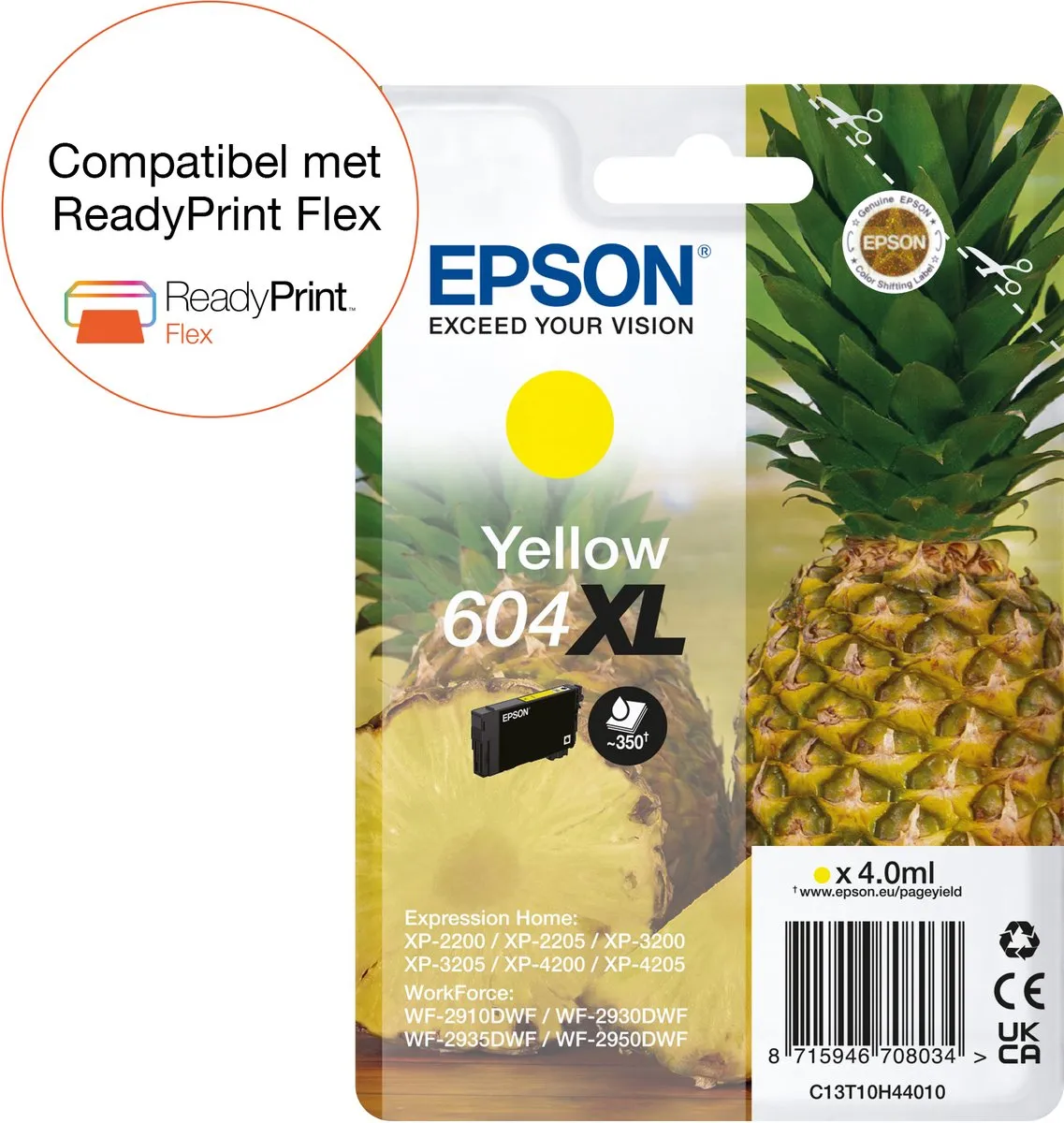 Epson 604XL Inktcartridge Geel - 350 Pagina's