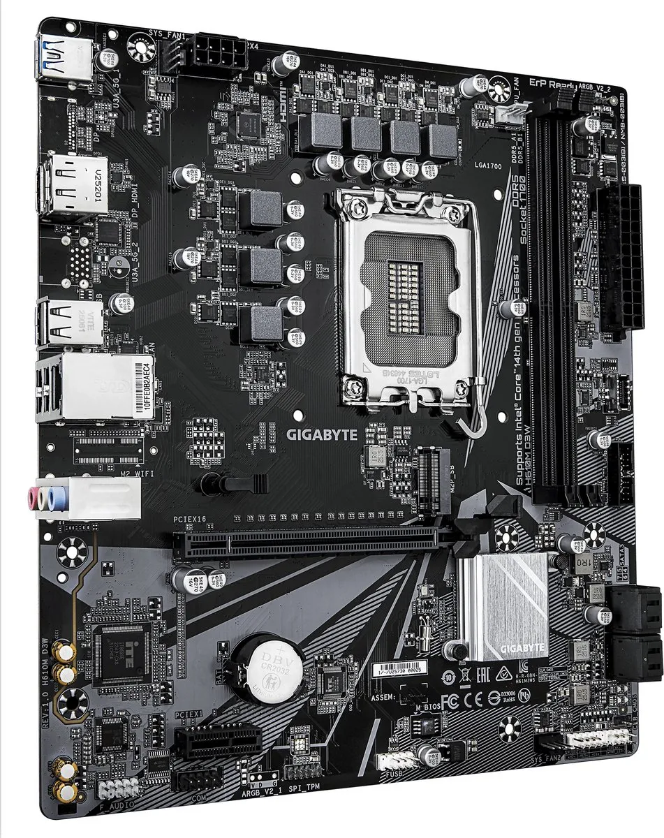 Gigabyte H610M D3W Moederbord - Intel H610 - Micro ATX