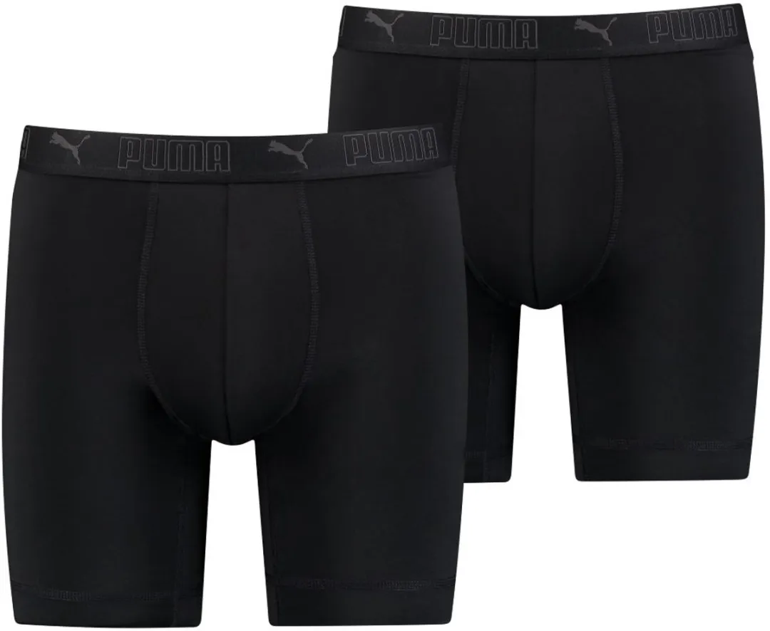 PUMA Sport Boxershorts Long - Zwart - 6 Stuks
