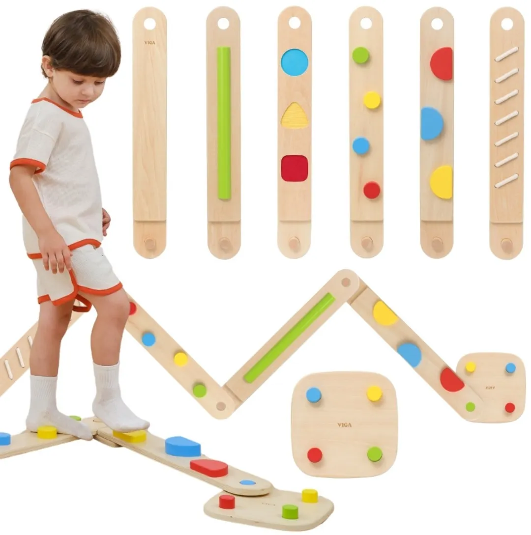 Viga Houten Evenwichtsbalk Modulair Meerkleurig