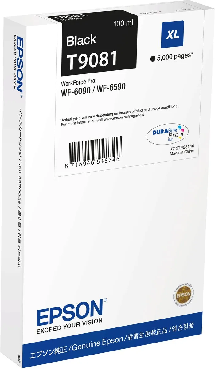 Epson T9081XL Inktcartridge Zwart - 5000 pagina's