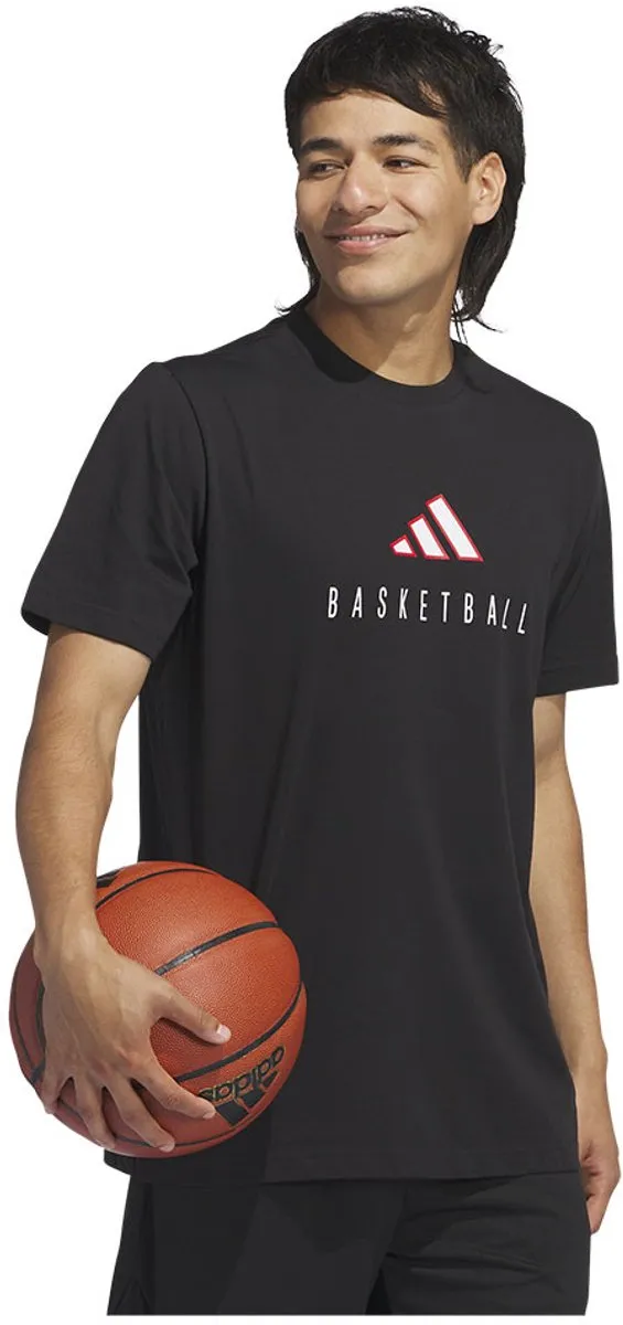 Adidas Hoops Logo T-shirt - Zwart S