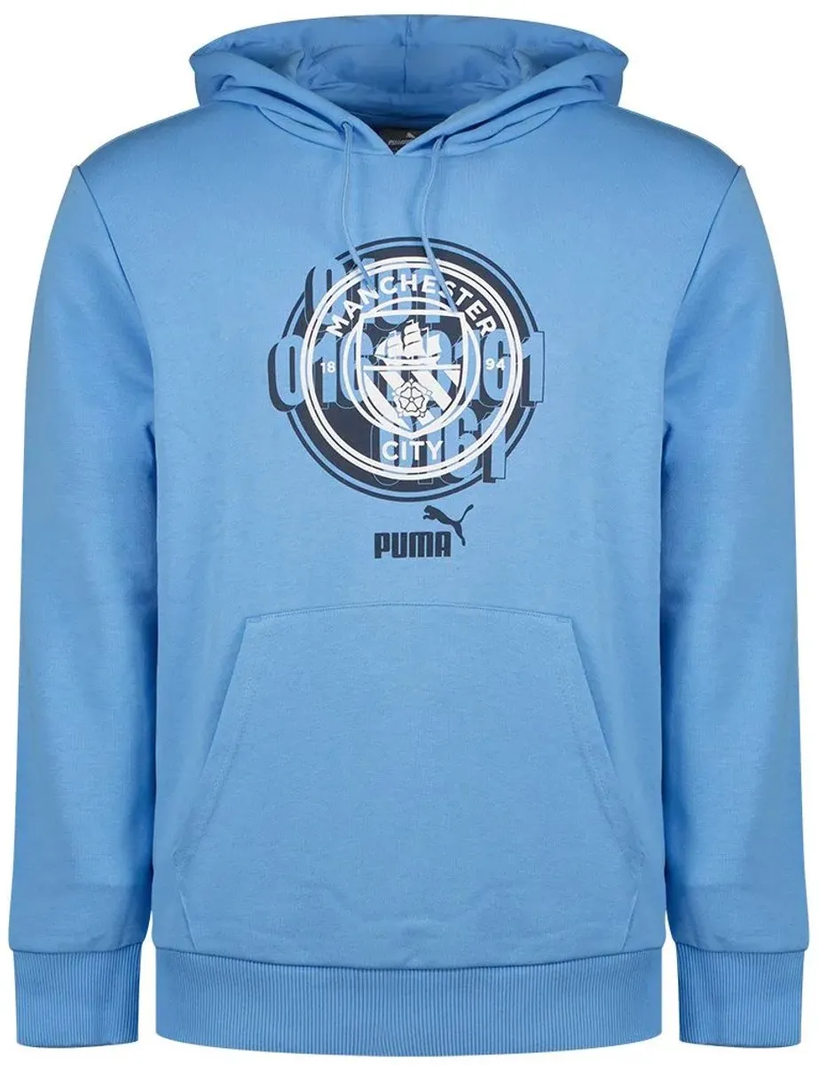 PUMA Manchester City Culture Hoodie - L - Team Light Blue