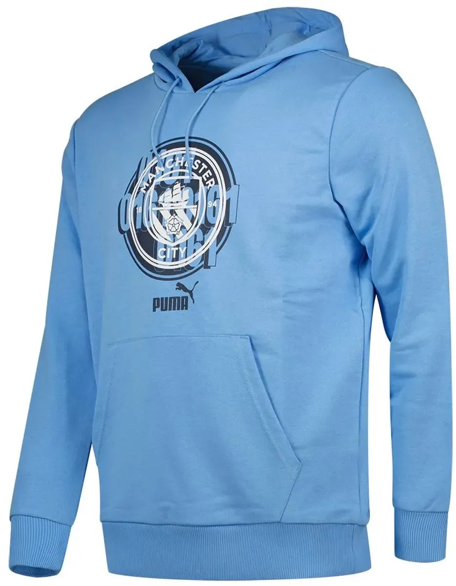 PUMA Manchester City Culture Hoodie - L - Team Light Blue