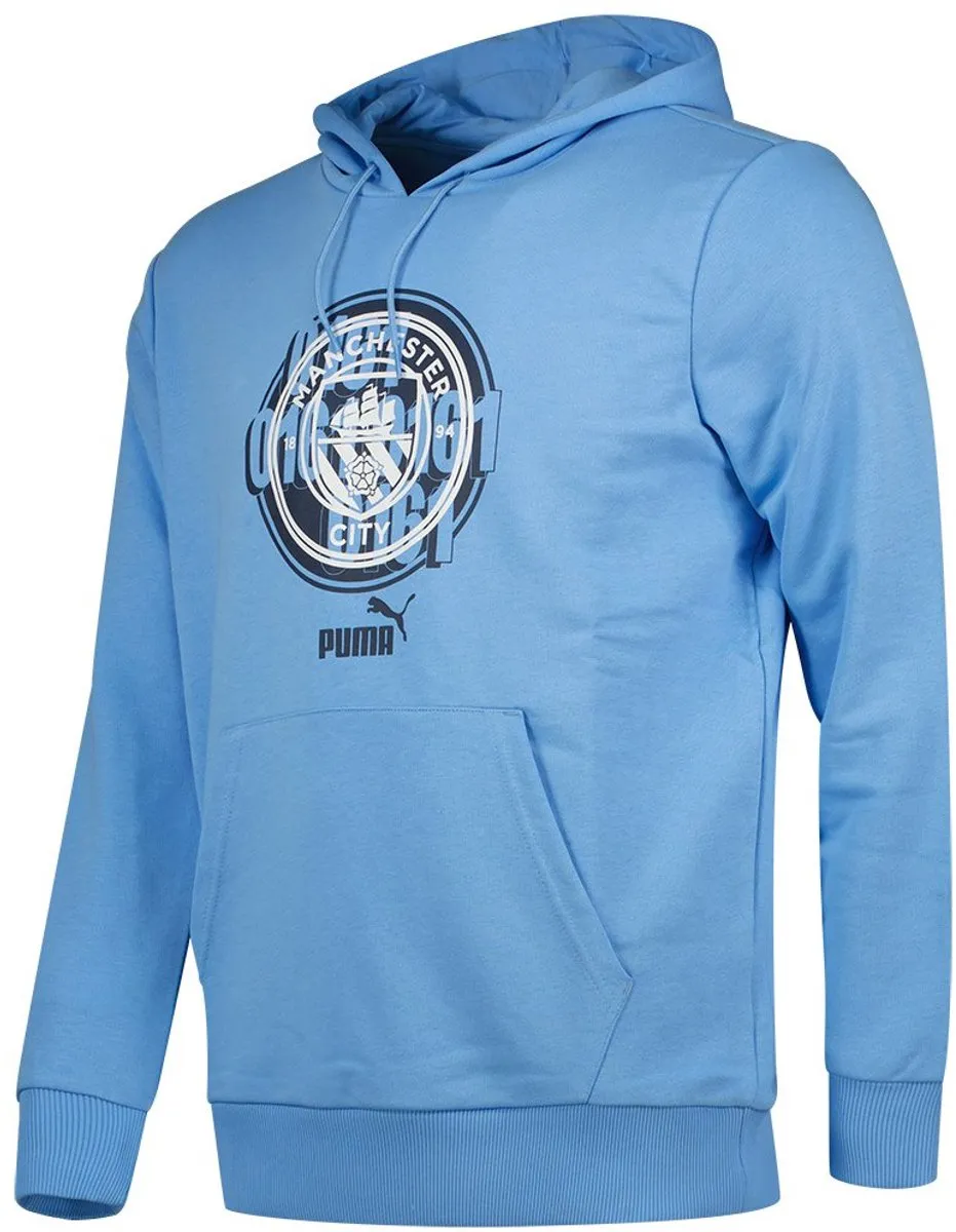 PUMA Manchester City Culture Hoodie - L - Team Light Blue