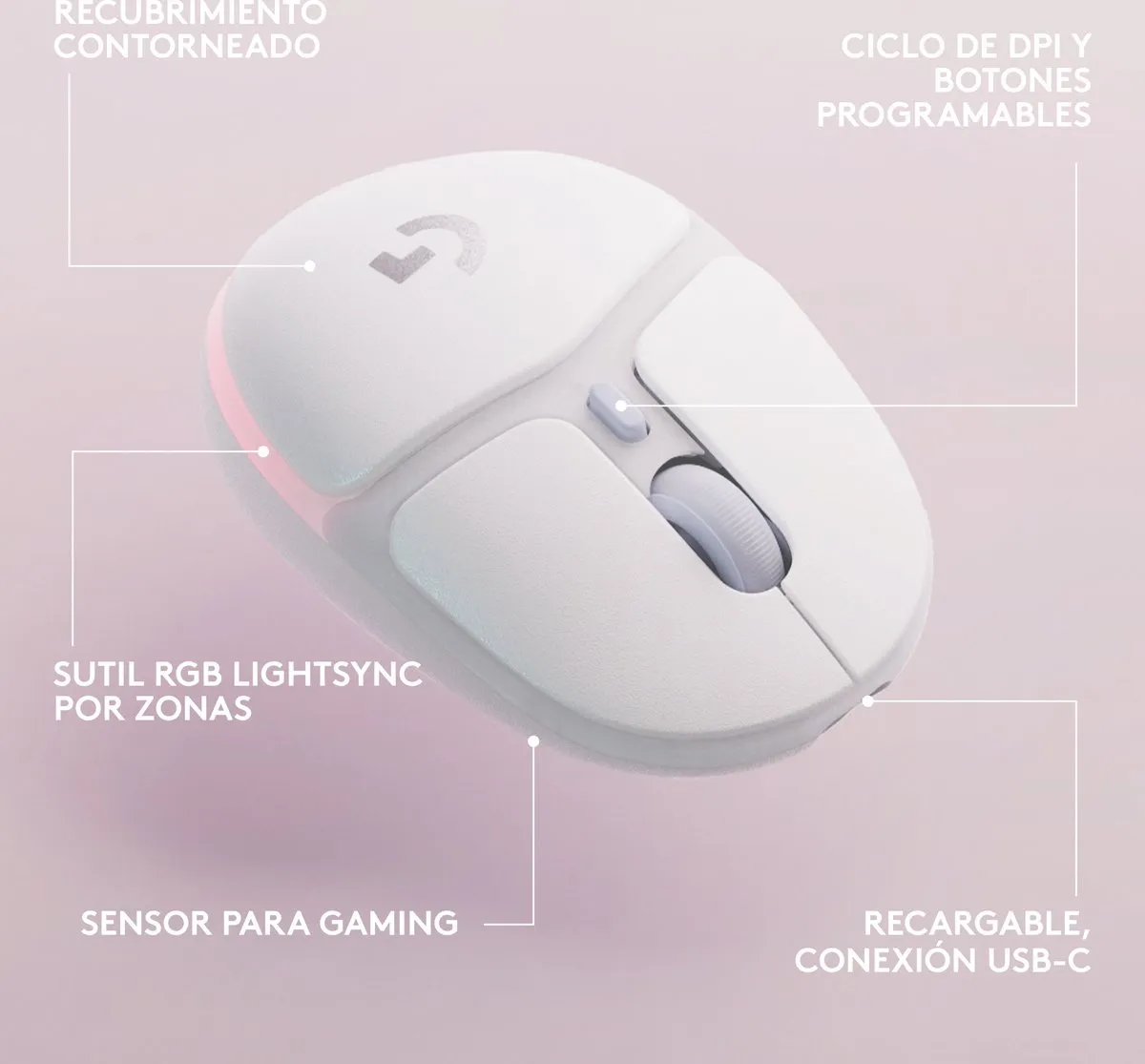 Logitech G G705 Aurora Draadloze Gaming Muis - Wit