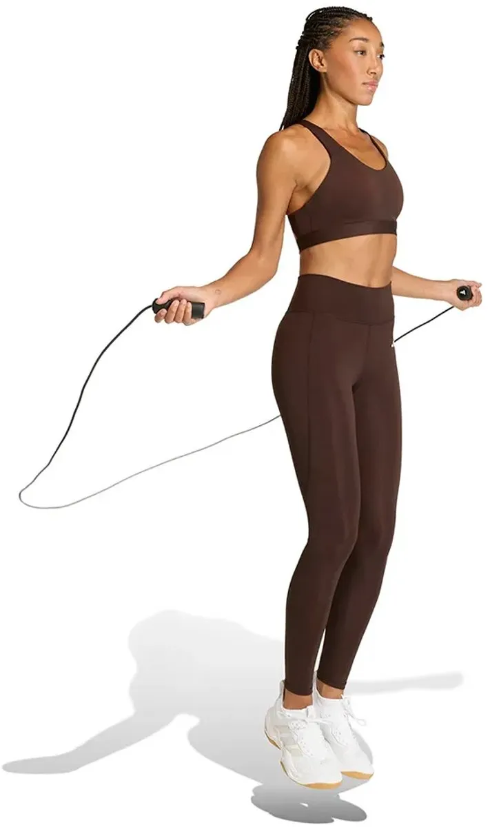 Adidas Optimé Essentials Stash Pocket Leggings - S - Aurora Coffee - afbeelding 3 van 4