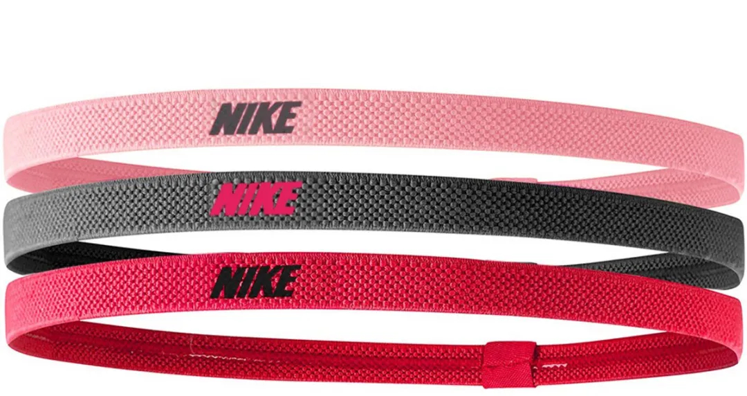 Nike Elastic Headband 2.0 Rose-Grijs - 3 Stuks
