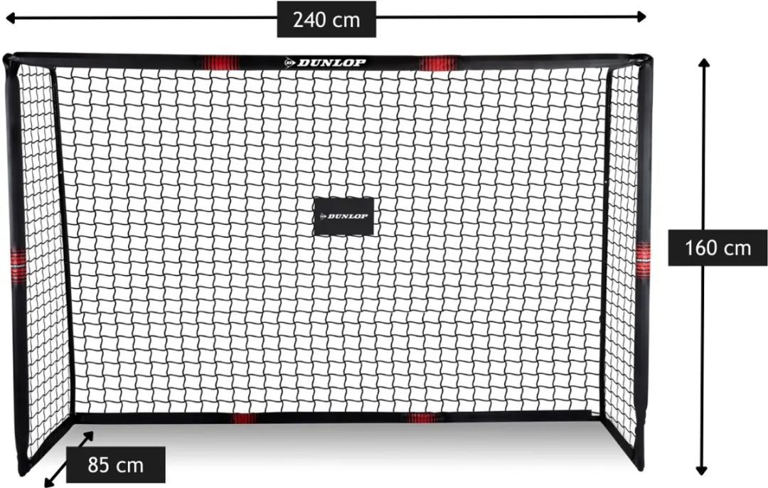 Dunlop Voetbaldoel 240x160cm - Metaal - Zwart/Rood