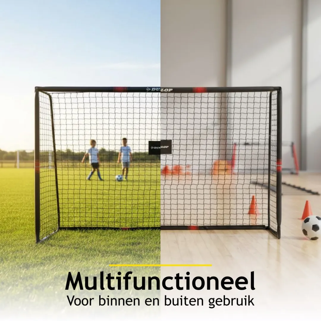 Dunlop Voetbaldoel 240x160cm - Metaal - Zwart/Rood - afbeelding 6 van 6