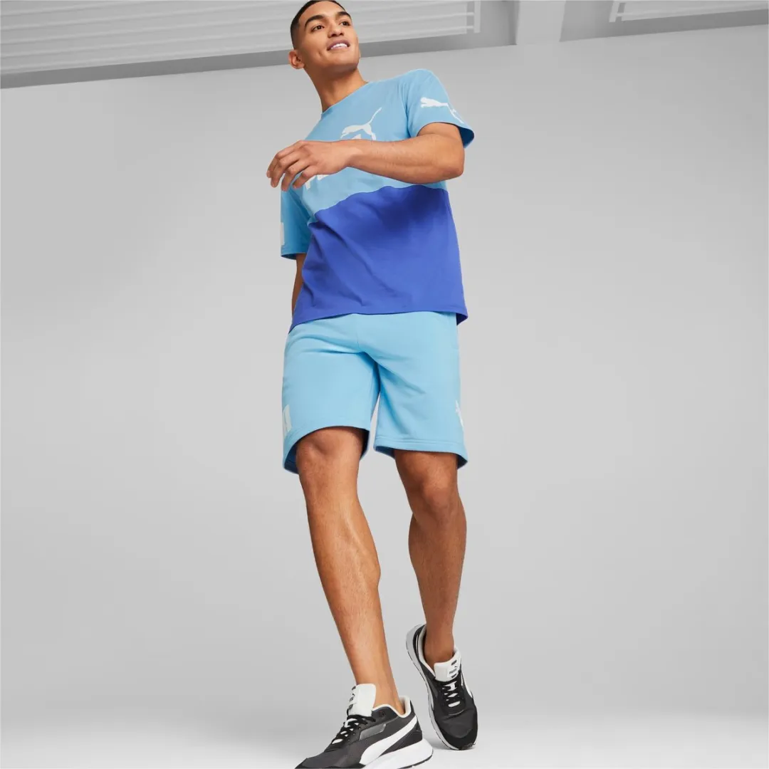PUMA Power Shorts Korte Broek - M - Blauw/Wit