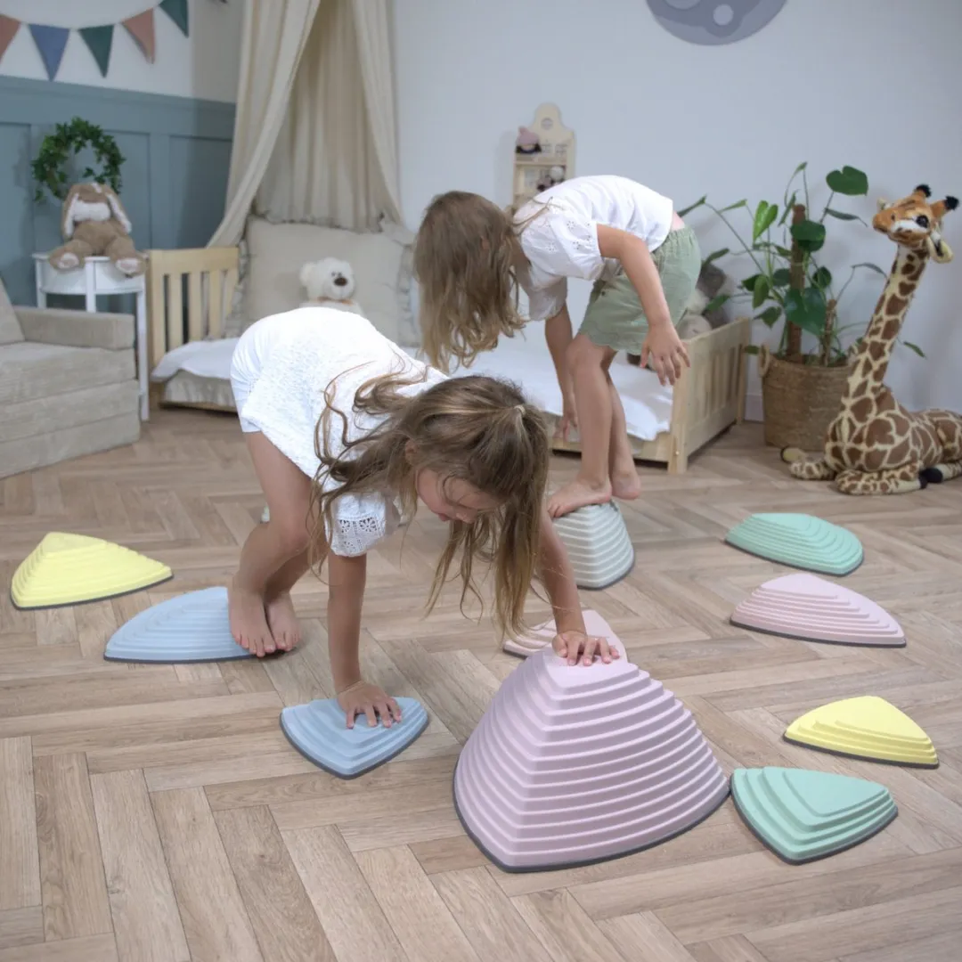 KiddyMoon Balansstenen 12 Stuks - Antislip Stapstenen - Pastel