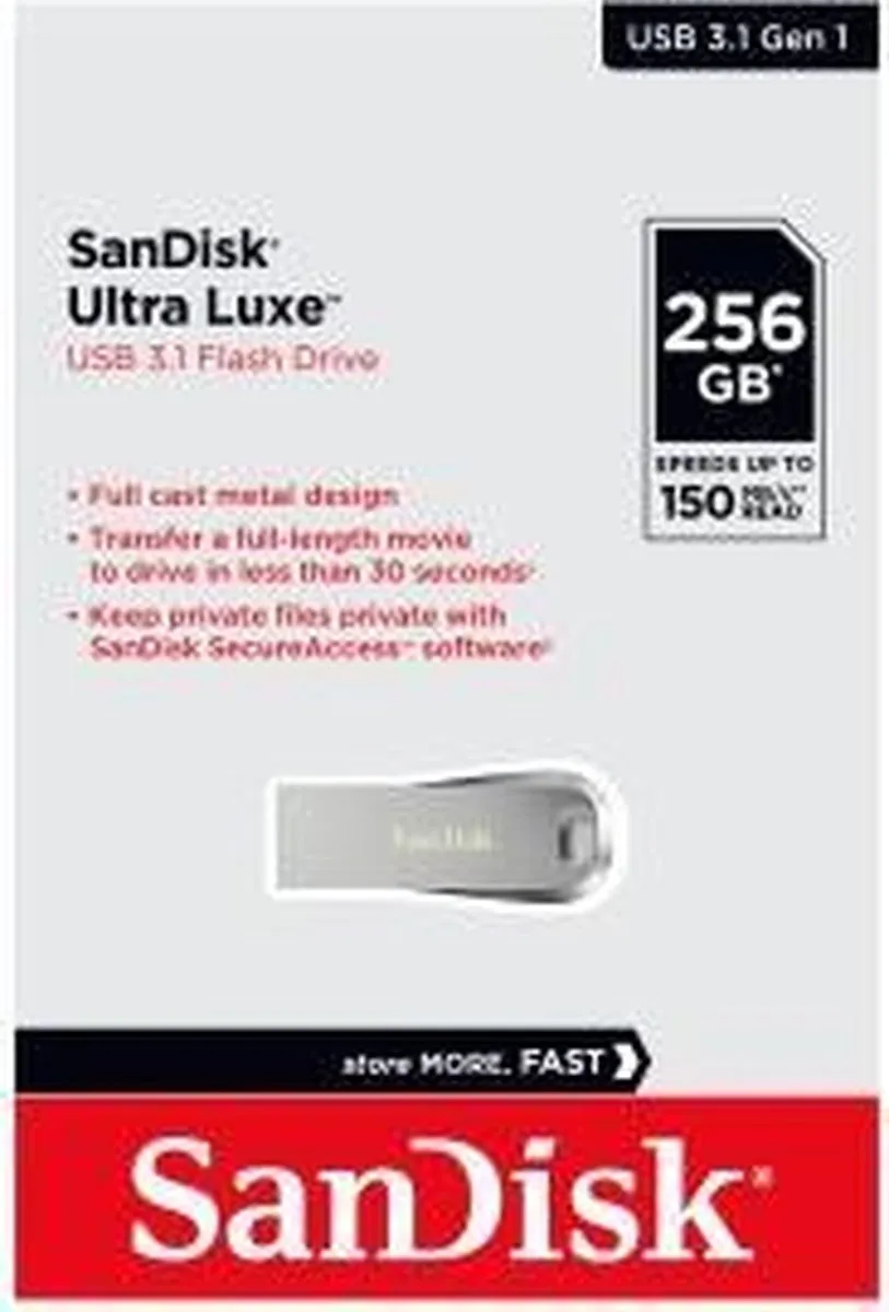 SanDisk Ultra Luxe SDCZ74-512G-G46 USB 3.1 512GB - Zilver