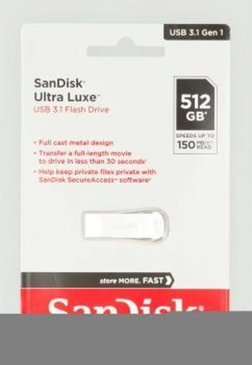 SanDisk Ultra Luxe SDCZ74-512G-G46 USB 3.1 512GB - Zilver