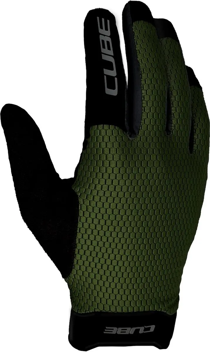 Cube Gravity Long Finger Handschoenen - XXL - Olive/Grey