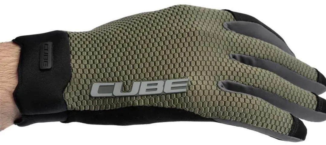 Cube Gravity Long Finger Handschoenen - XXL - Olive/Grey