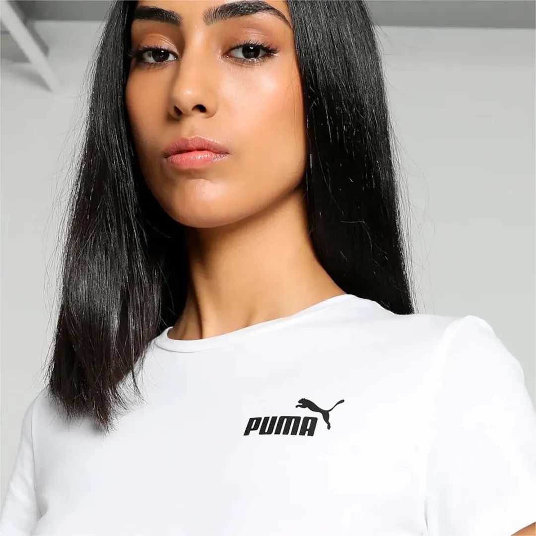PUMA Ess Klein Logo-T-shirt M - Wit