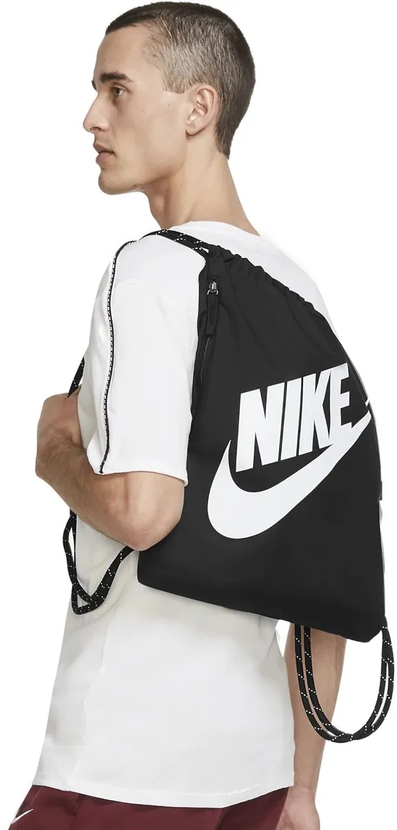 Nike Heritage Drawstring Gymsack - Zwart/Wit