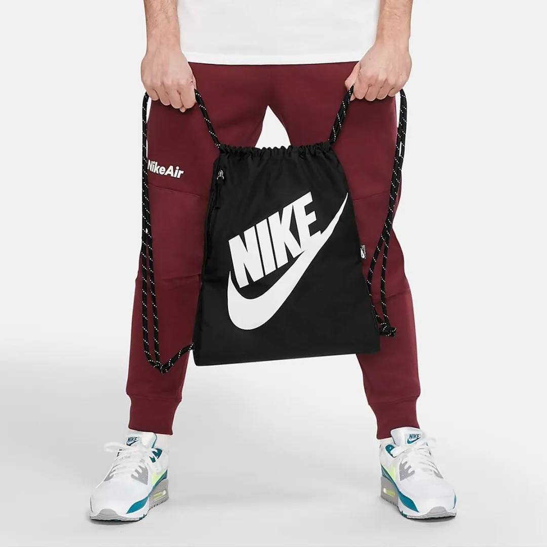 Nike Heritage Drawstring Gymsack - Zwart/Wit