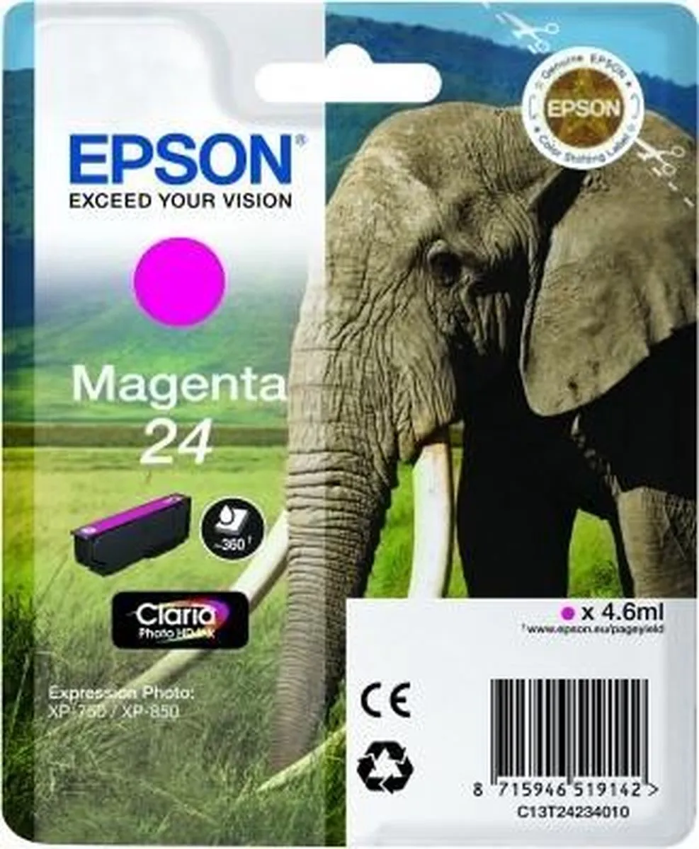 Epson 24 C13T24234010 Inktcartridge - Magenta 4.6ml