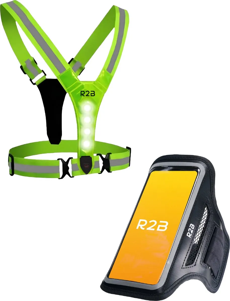 R2B Hardloop Vest Enschede t/m 7 inch - Oplaadbare Verlichting