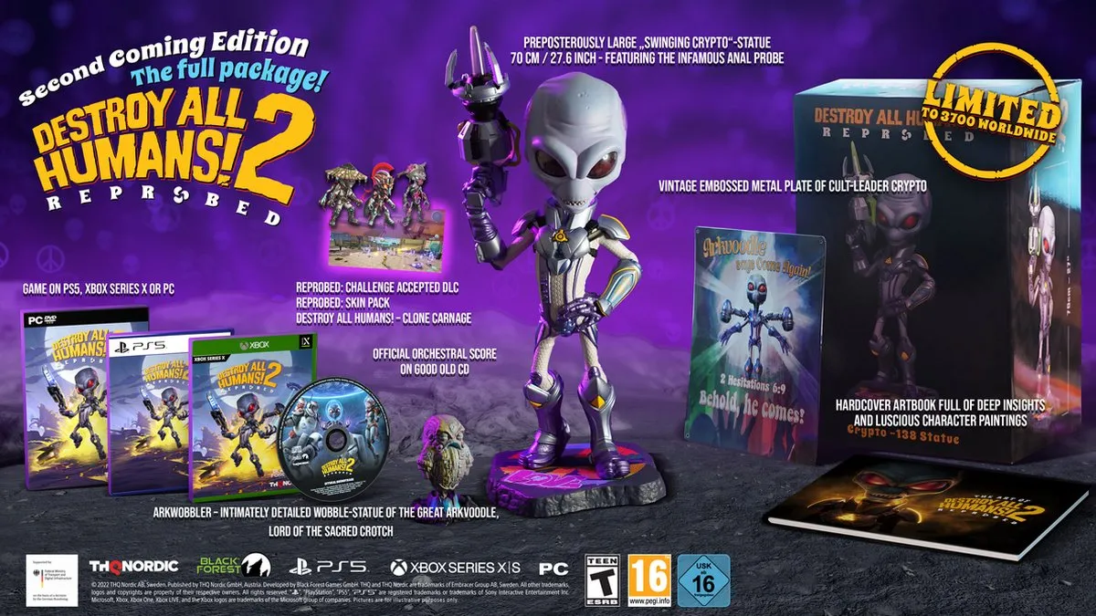 THQ Nordic Destroy All Humans 2 Reprobed - Xbox Series X - Crypto & Arkwobbler Standbeelden