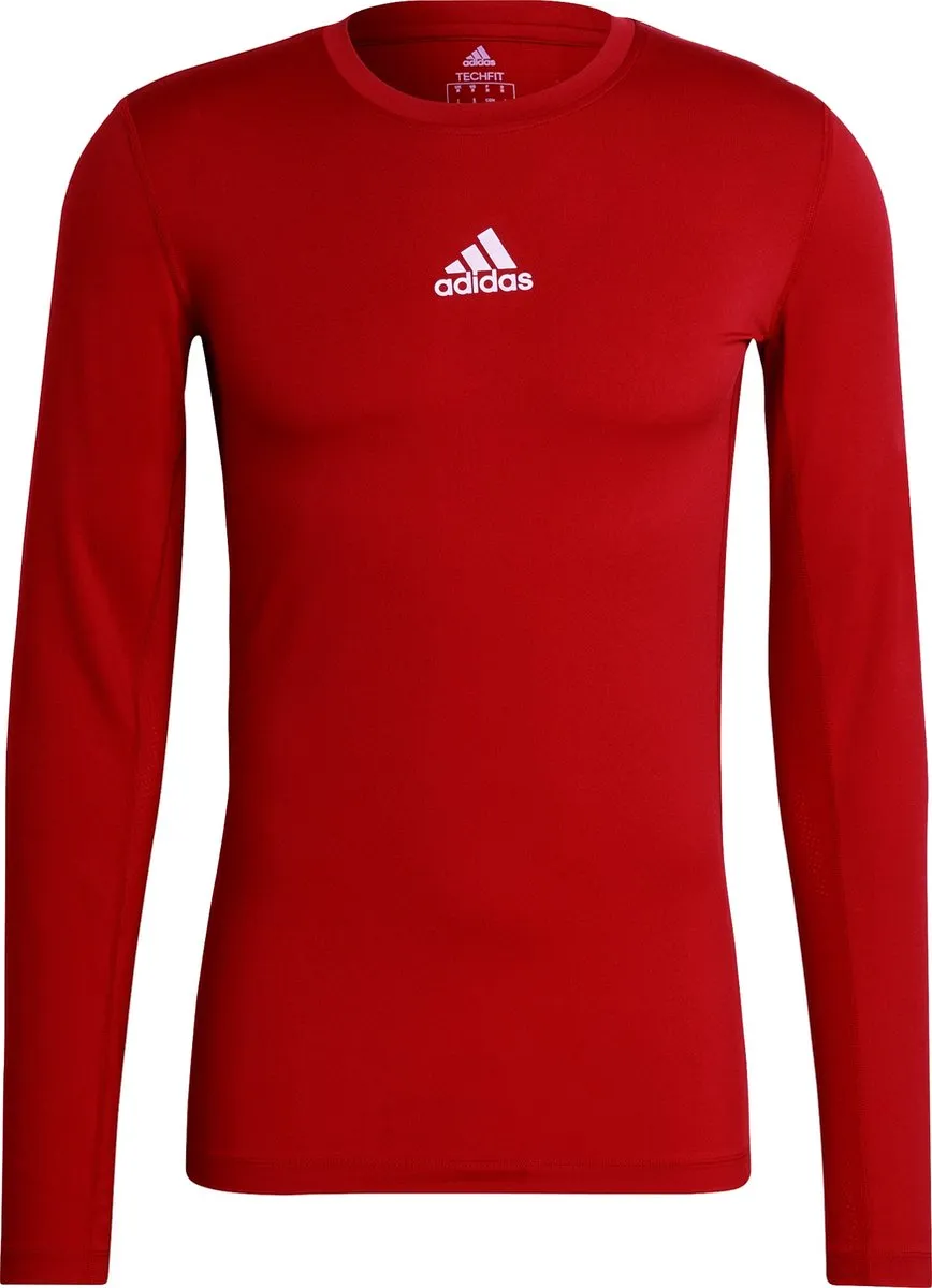 Adidas Techfit Longsleeve Compressie Shirt 128 - Rood - afbeelding 6 van 6