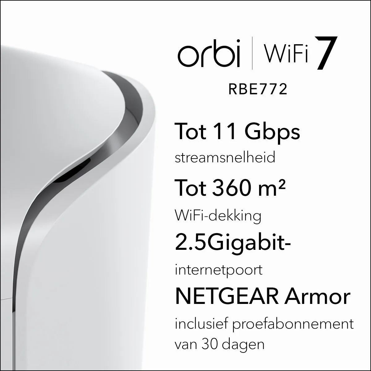 Netgear Orbi RBE772 Mesh WiFi 7 Tri-Band 2-Pack