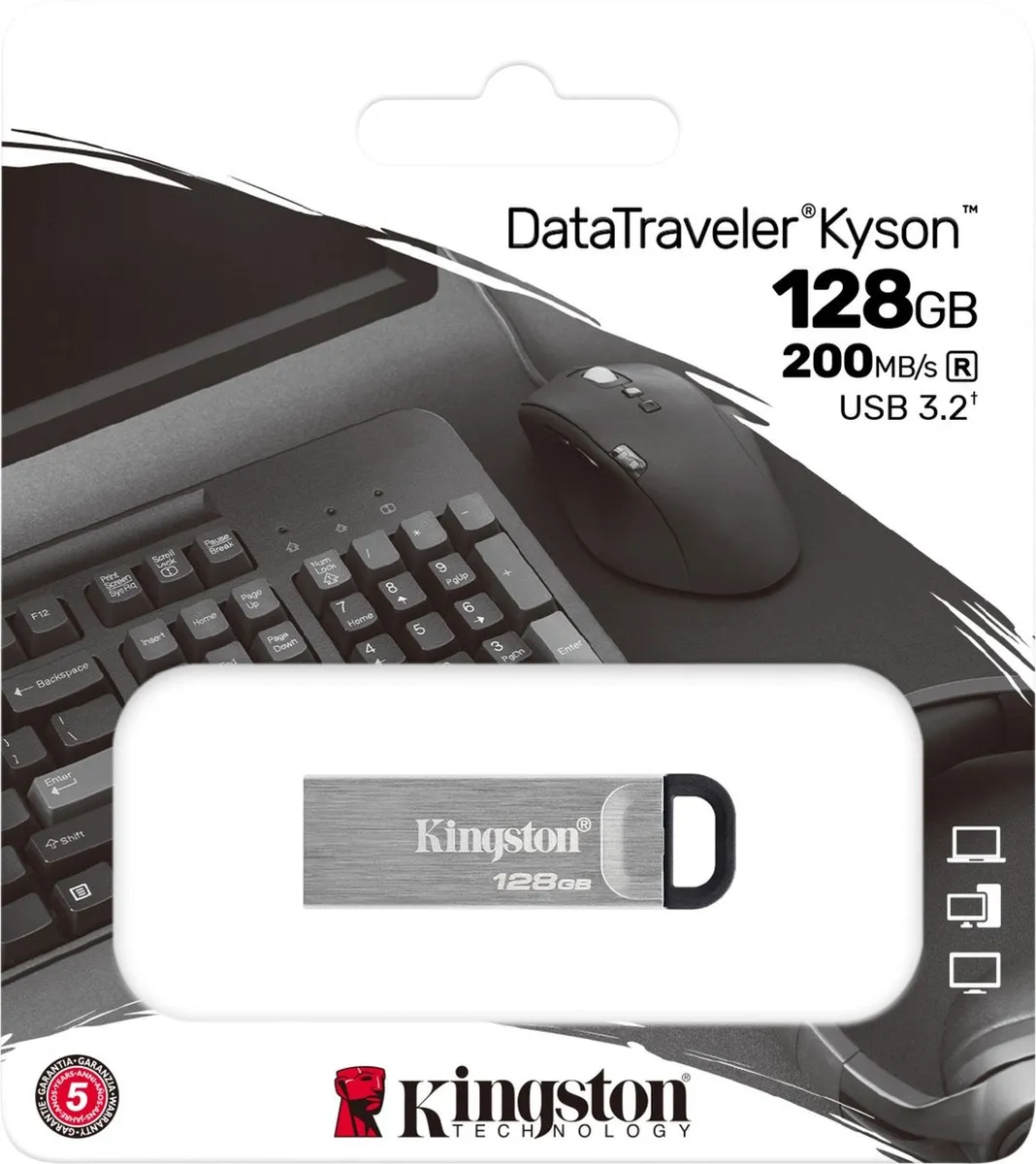 Kingston DataTraveler Kyson DTKN/128GB USB-Stick 128GB - Zilver