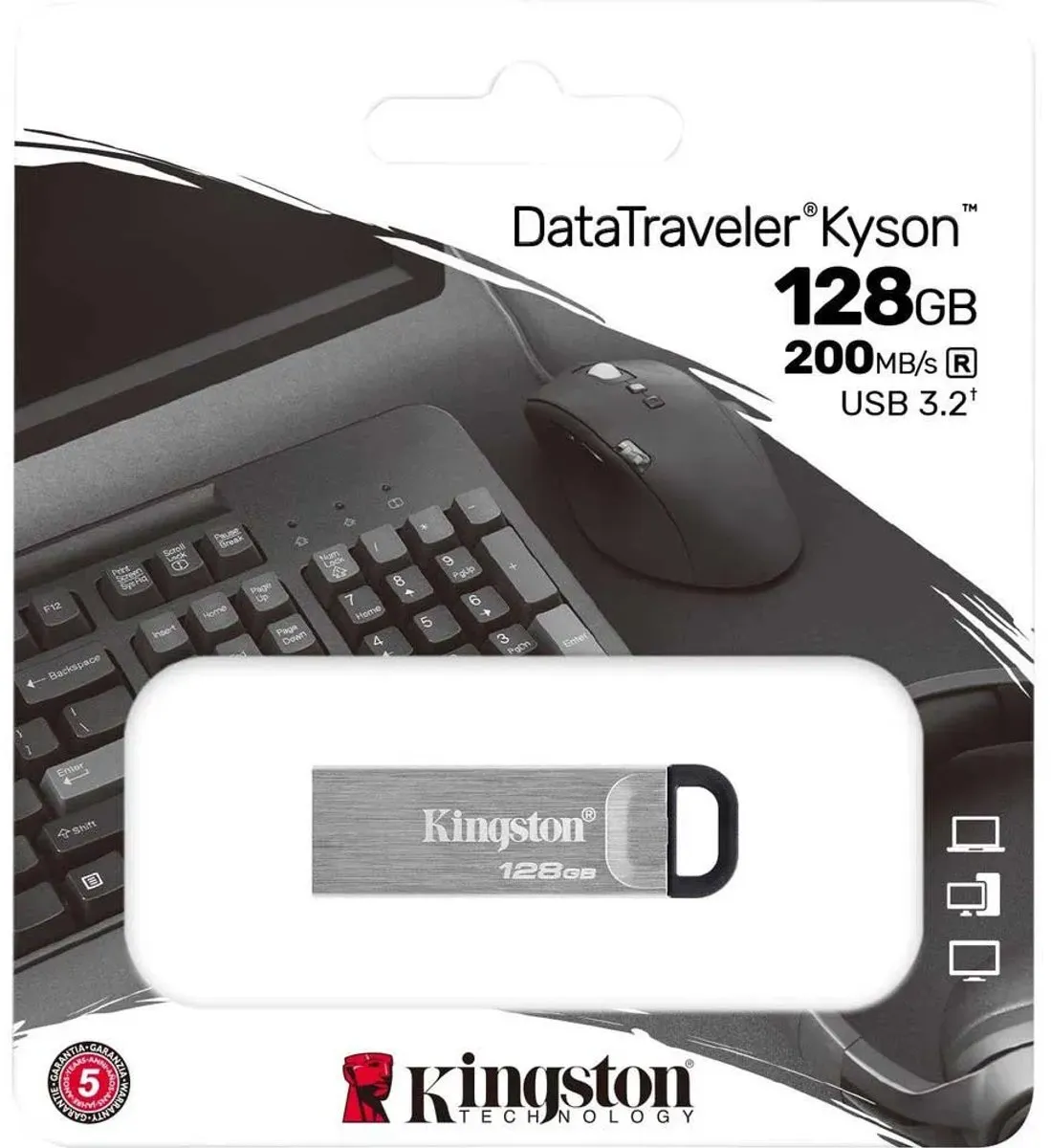 Kingston DataTraveler Kyson DTKN/128GB USB-Stick 128GB - Zilver