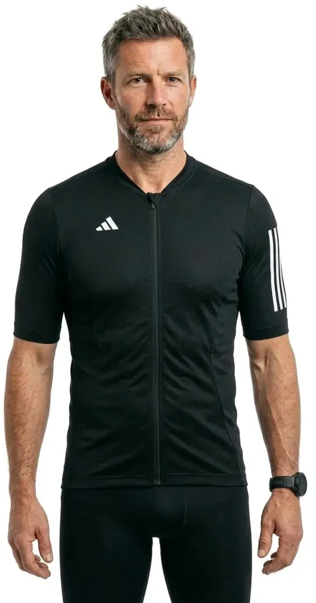 Adidas Tempo 3 Stripes Wielertrui M - Zwart