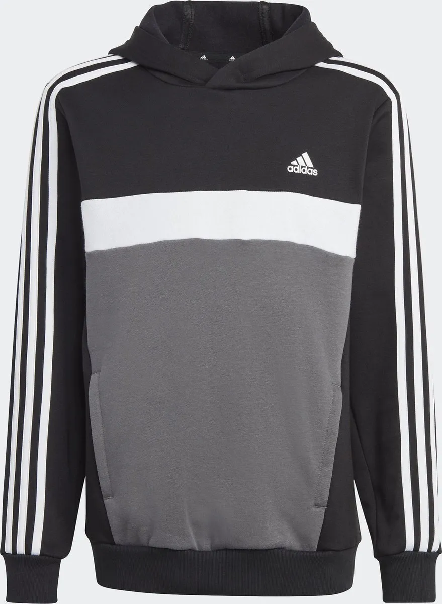 adidas Tiberio 3-Stripes Fleece Hoodie - Kinderen 128 - Zwart