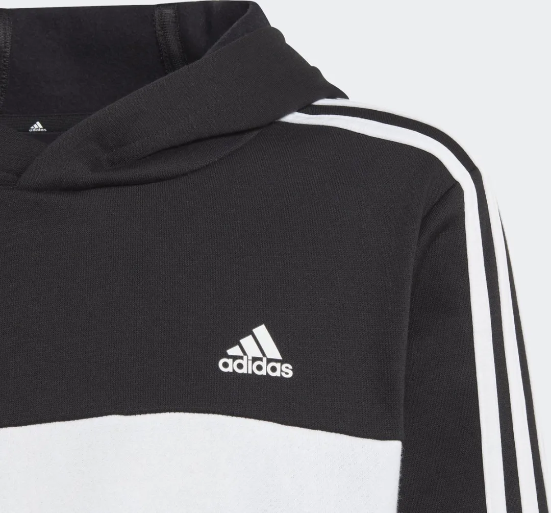 adidas Tiberio 3-Stripes Fleece Hoodie - Kinderen 128 - Zwart