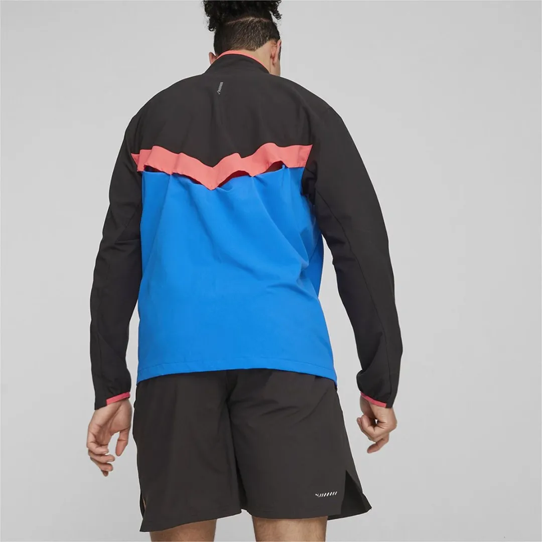 PUMA Run Ultraweave Sweatshirt - Halve rits - Blauw/Zwart