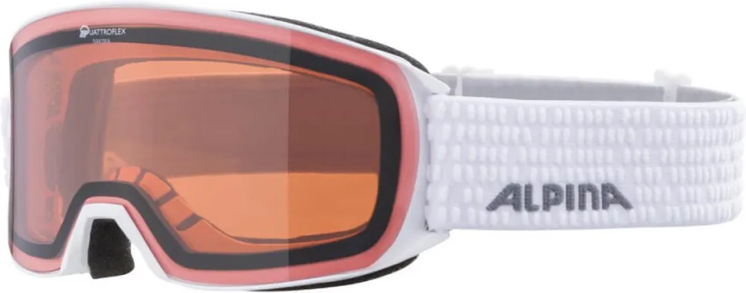 Alpina Nakiska Q Skibril - Wit - Blauwe lens