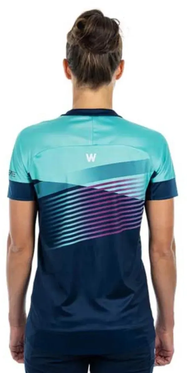 Cube Teamline Enduro Korte Mouw Trui Vrouw - 3XL - Blauw/Mint
