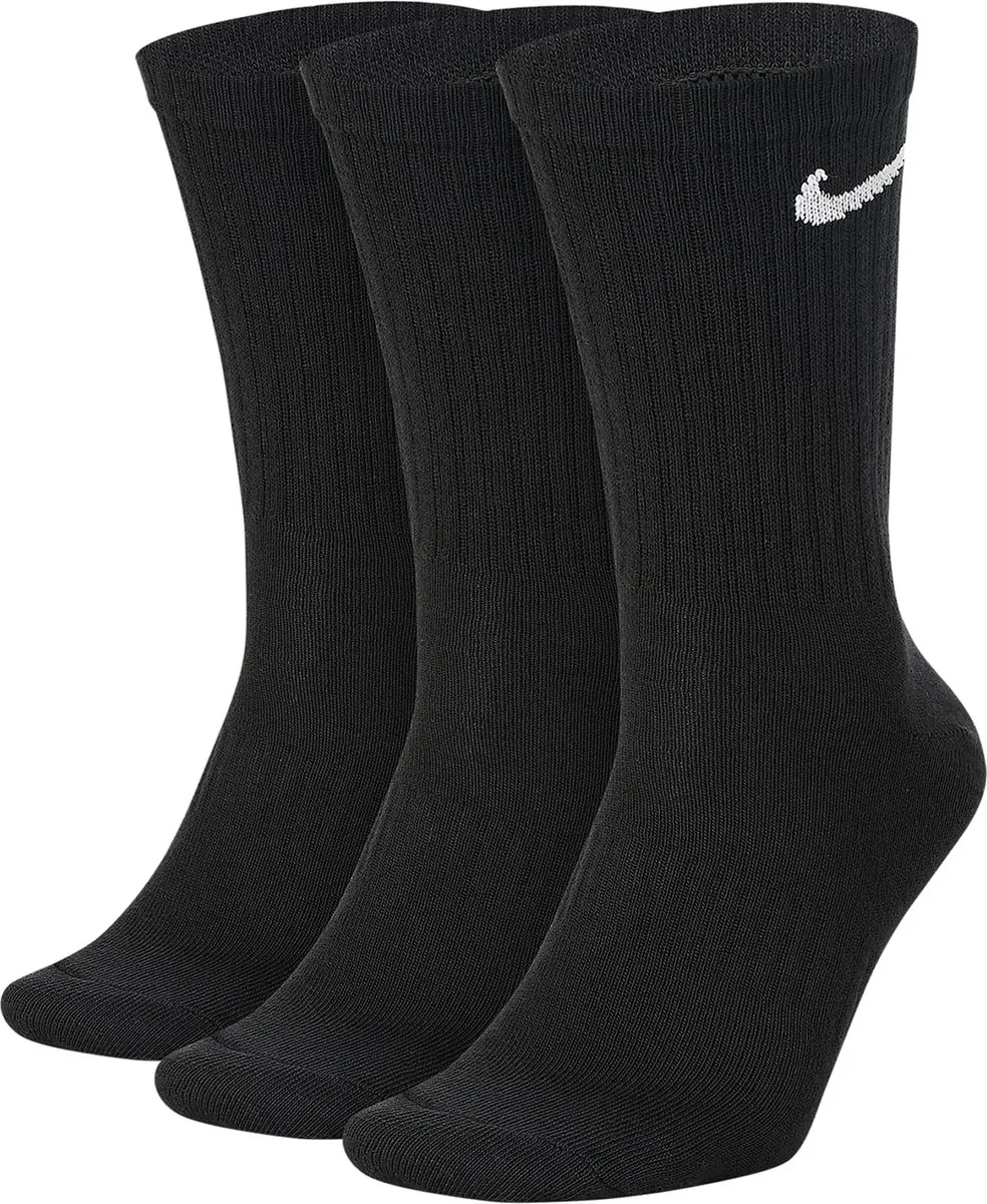 Nike Everyday Lightweight Crew Sokken 38-42 - 3 Stuks - Zwart