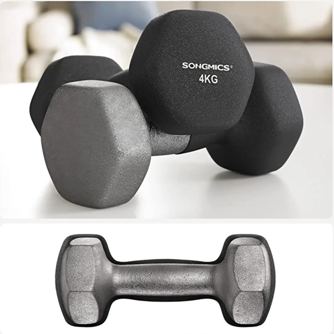 Songmics Dumbbells 2x4kg - Fitness - Zwart - afbeelding 6 van 6