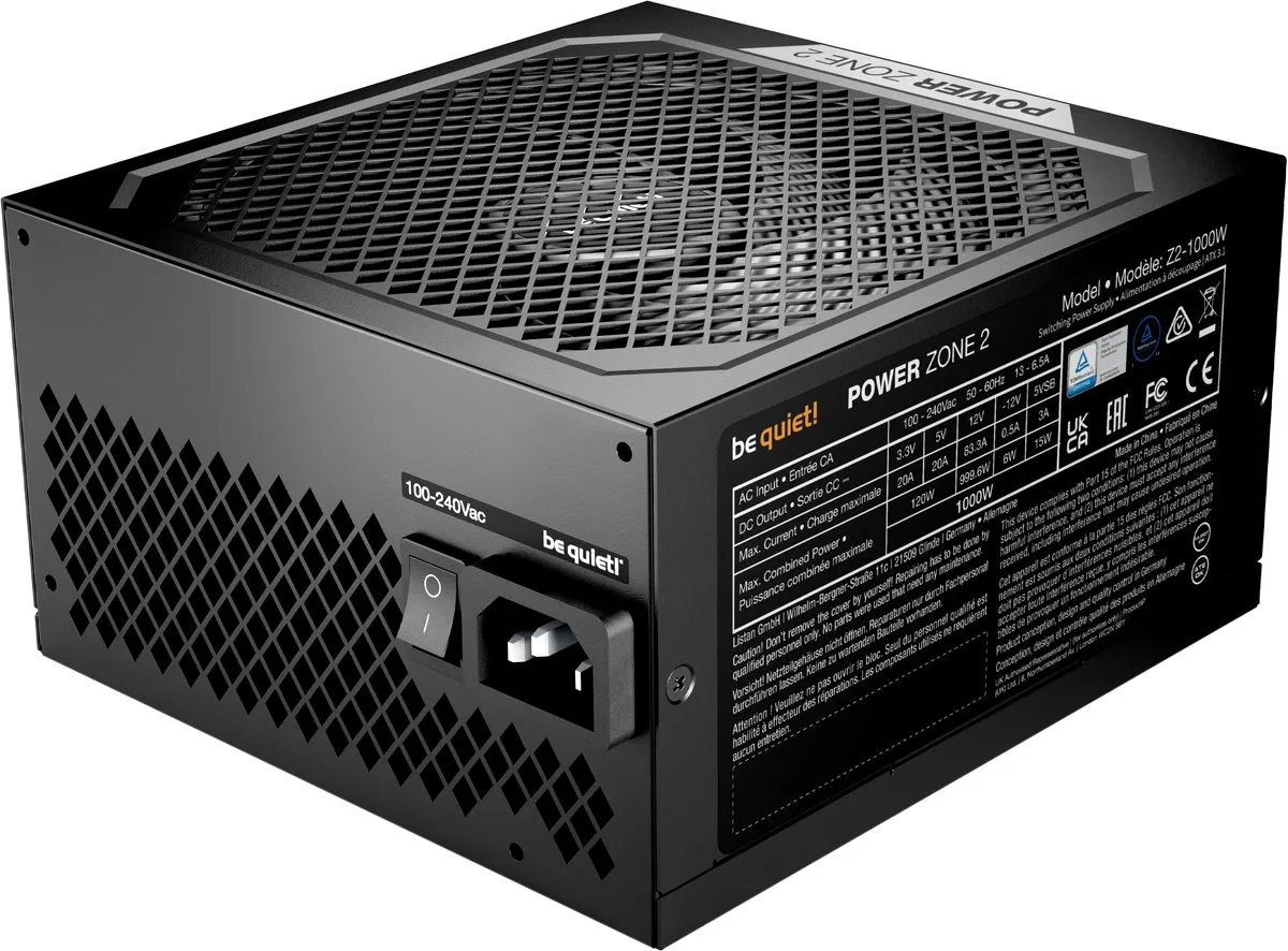 be quiet! POWER ZONE 2 1000W BP008EU PSU - 80 Plus Platinum - Zwart