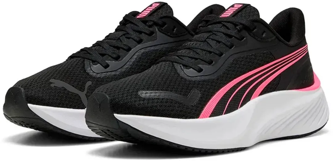 PUMA Pounce Lite Hardloopschoenen - 40.5 - Zwart/roze - afbeelding 2 van 6