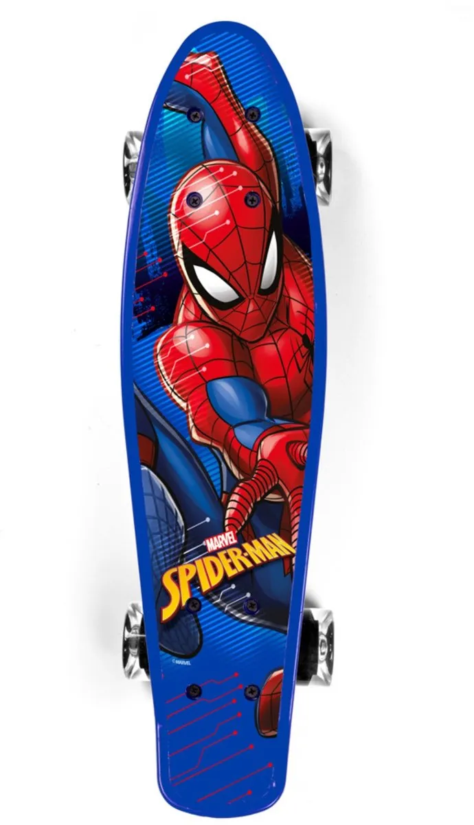Marvel Spider-Man Skateboard 55cm - Polypropyleen - Blauw/Rood